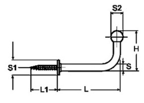 Haken mit Beffe - Edelstahl 1.4301, poliert