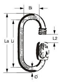 Schraubglieder - Schotschäkel 3,0 mm
