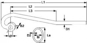 Sliphaken (Pelikanhaken) AISI 304 142 mm