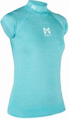 Magic Marine Cube Rash Shirt Ladies kurzärmlig, Blue Melee