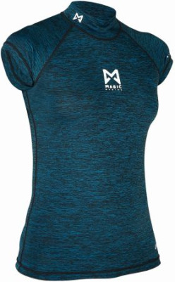 Magic Marine Cube Rash Shirt Ladies kurzärmlig, Dark Blue Melee