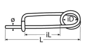 Sicherheitssplint Fokkernadel aus Edelstahl V4A 2 mm