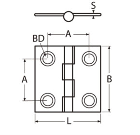 Schanier Edelstahl A4 - AISI 316