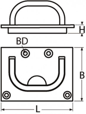 Einlassgriff A4 75 x 56 mm