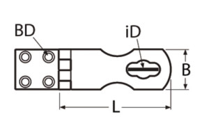 Überfallscharnier, abschließbar A2 67 x 24 mm