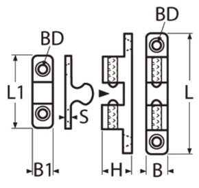 Kugelschnapper Edelstahl A4 50 x 9 mm