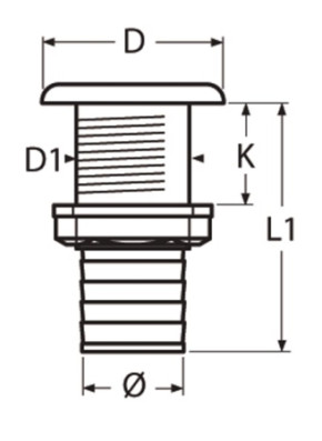 Borddurchlass mit Schlauchanschluss A4 für Schlauch