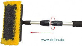 Alu Waschbürste Deluxe, ausziehbar 90 - 175 cm, mit Wasserdurchlauf