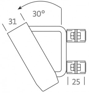 Flaggenstockhalter 30° für die vertikales Rohr