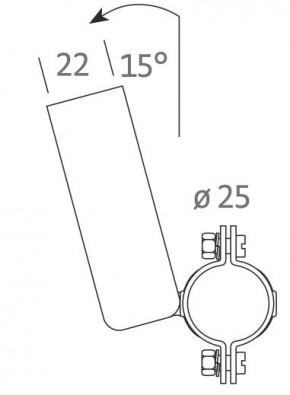Flaggenstockhalter 15° für horizontales Rohr