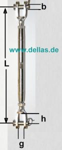 OS Wantenspanner Gabel-Gabel metrisch M8