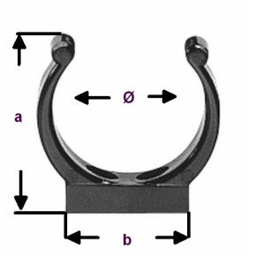 Federklemme für 19, 45 und 50 mm Ø, 2 Stück