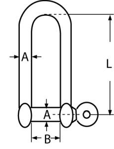 Schäkel, gerade, lang, Wichard, geschmiedet, Bolzen unverlierbar und selbstsichernd 6 mm