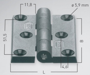 Schanier aus schwarzem Kunststoff