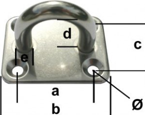 Augplatte rechteckig 40 mm
