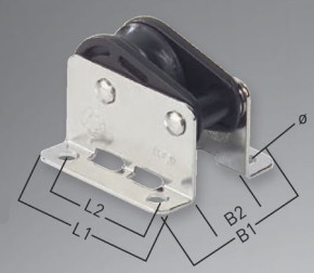 Stehblock 2 Rollen 8 mm Kugellager