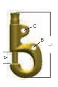 Messing Stagreiter zum Annähen mit Unterzug 2, nur noch 18 x lieferbar