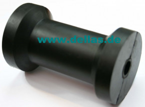 Kielrolle Gummi Schwarz 130 mm flach
