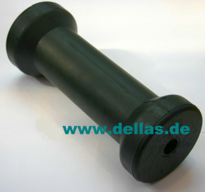 Kielrolle Gummi Schwarz 200 mm flach