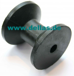 Bugrolle Gummi, Schwarz, 75 mm