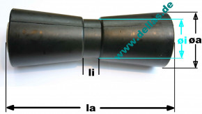 V-Kielrolle 250 mm Gummi Schwarz